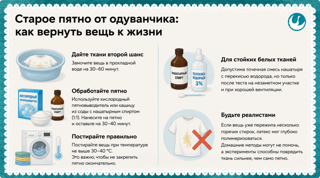старое пятно на одежде от одуванчика.png