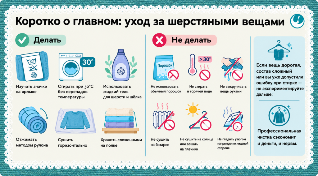 Коротко о главном уход за шерстяными вещами.png