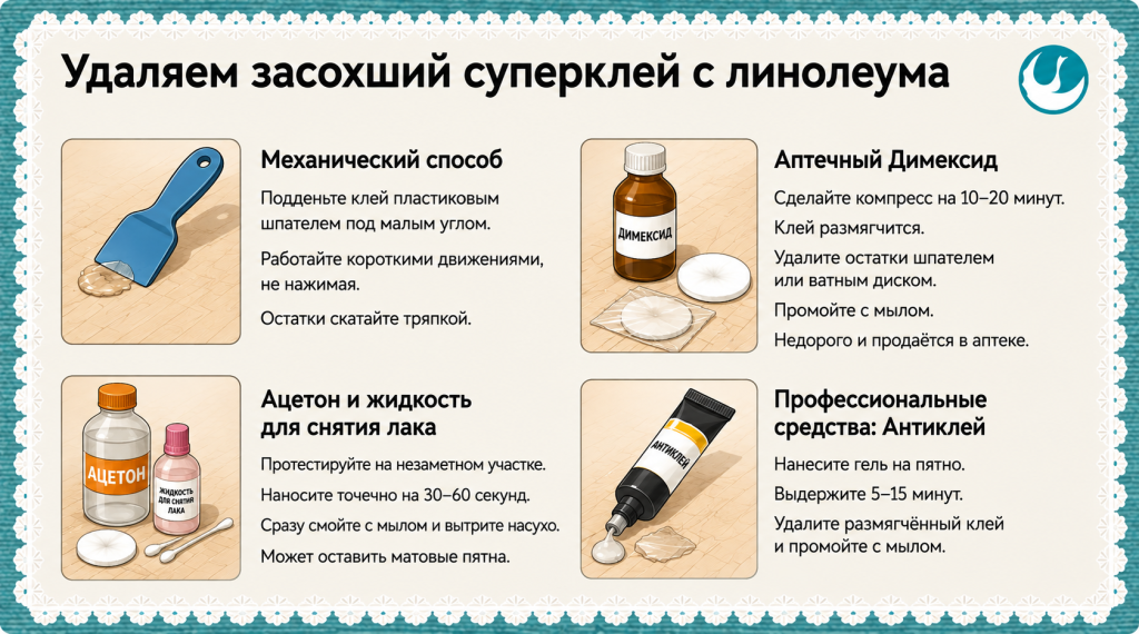 Удаляем суперклей засохший супер с линолиума.png