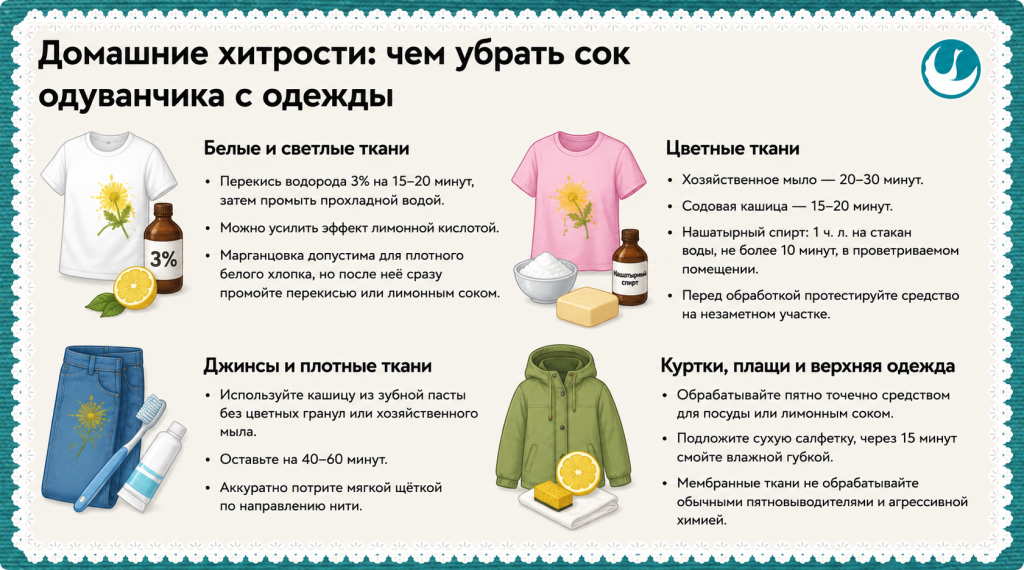 домашние хитрости как убрат сок одуванчика с одежды.png