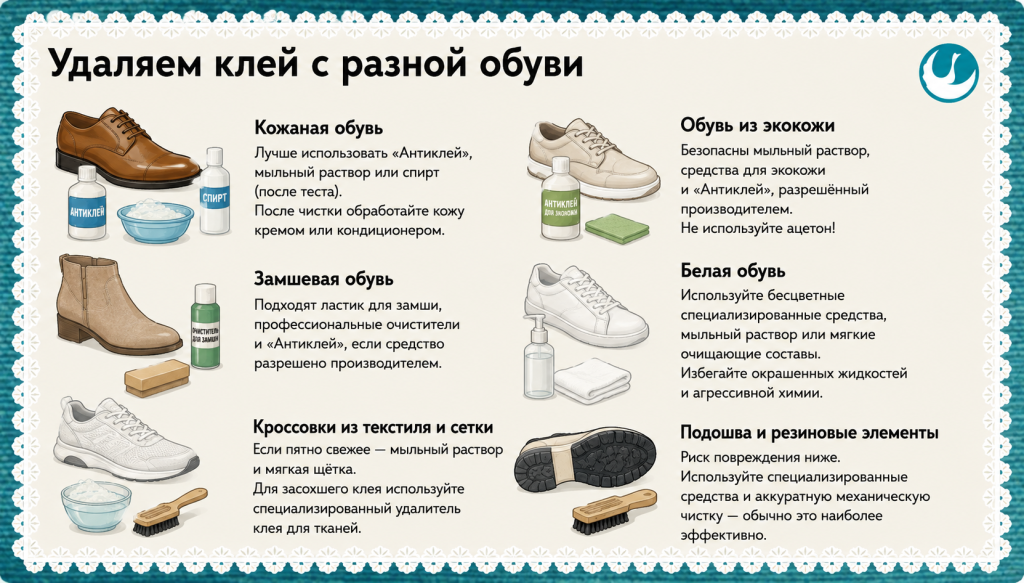 удалить клей с разной обуви.png