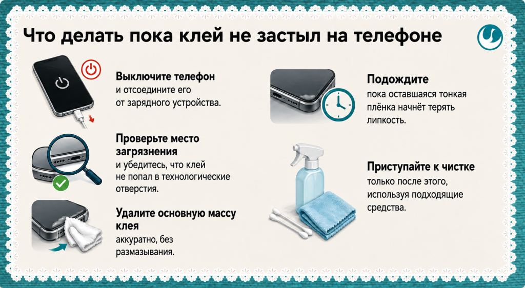 Что делать пока клей не застыл на телефоне (2).png