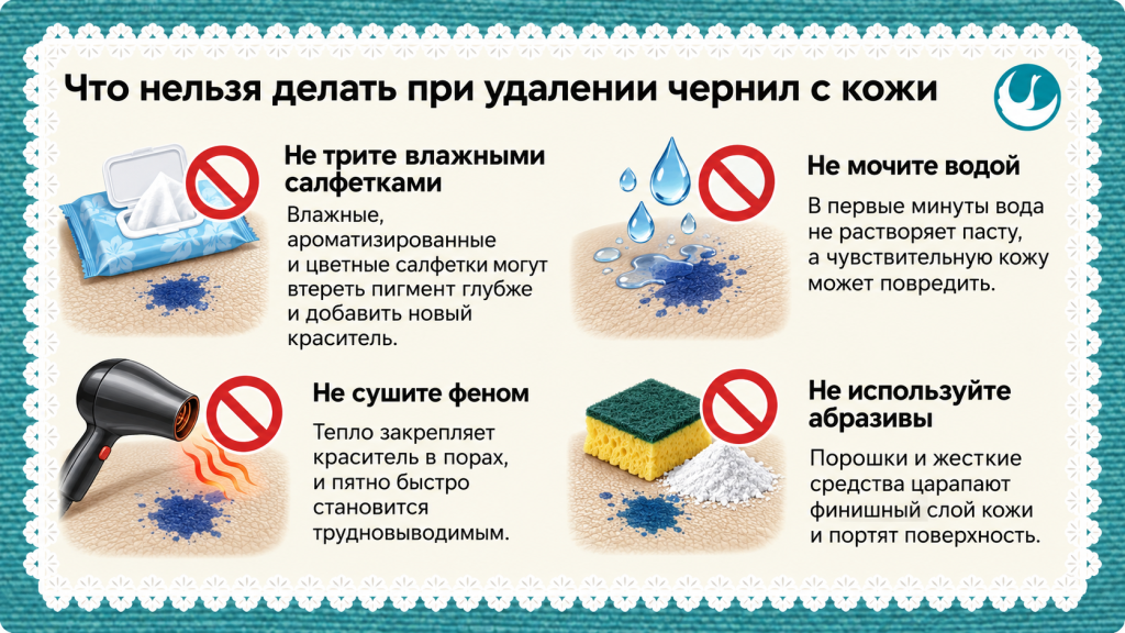 Что нельзя делать при удалении чернил с кожи.png